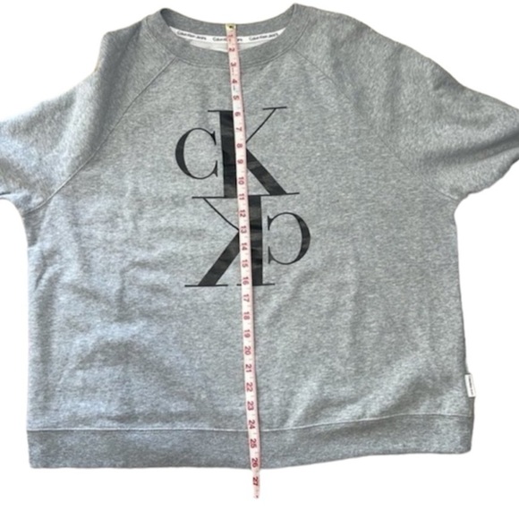 Calvin Klein Gray Crewneck Logo Sweatshirt Size 1X - Picture 8 of 9